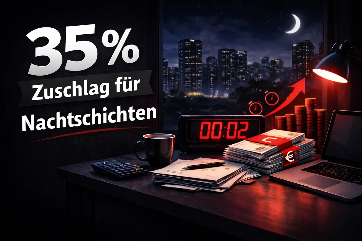 KI-generiertes Bild: 35 % Zuschlag für Nachtschichten