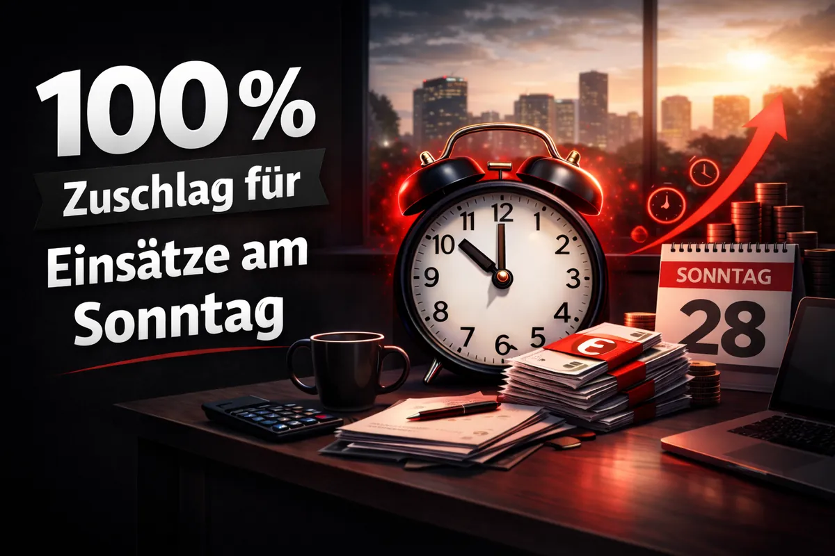 KI-generiertes Bild: 100 % Zuschlag für Einsätze am Sonntag